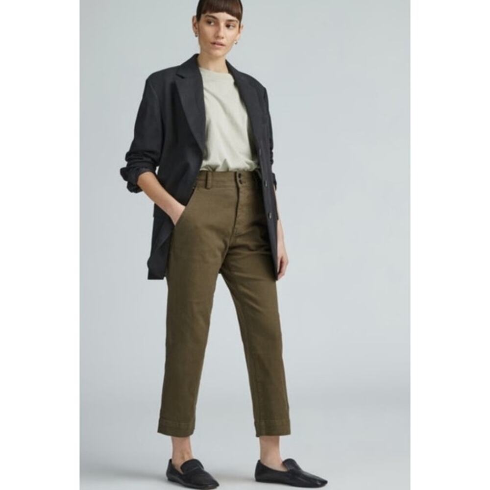 NWT Everlane The Organic Straight Leg Pant in Beech Size 12